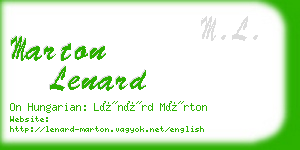 marton lenard business card